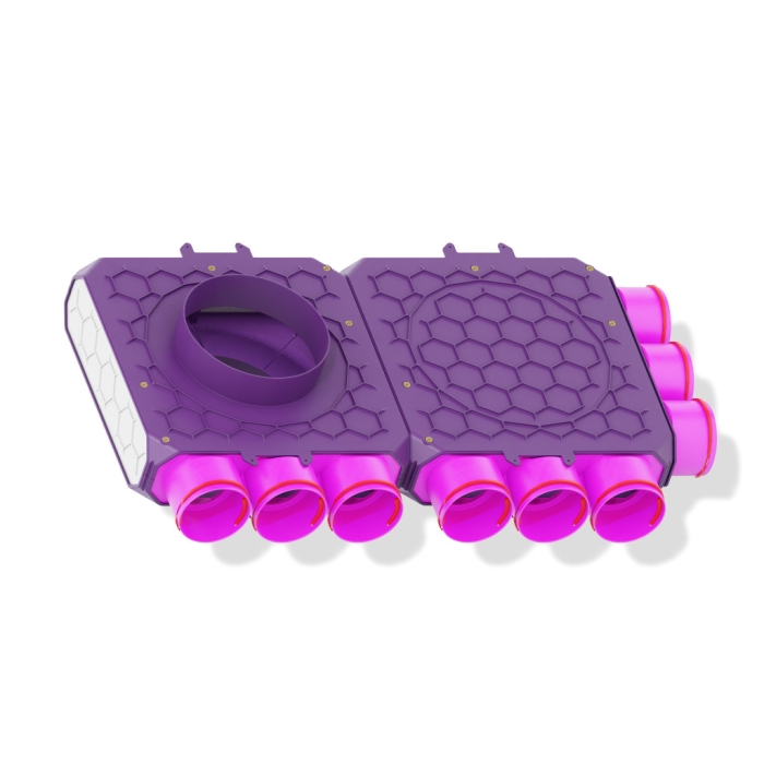 Skrzynka rozdzielcza dwumodułowa przelotowa 200mm, 9x90mm + uszczelki obwodowe